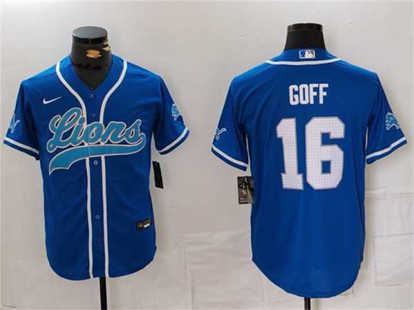 Men's Detroit Lions #16 Jared Goff Blue Cool Base Stitched Baseball Jersey,We sell and wholesale Men's Detroit Lions #16 Jared Goff Blue Cool Base Stitched Baseball Jersey on line form chian!
